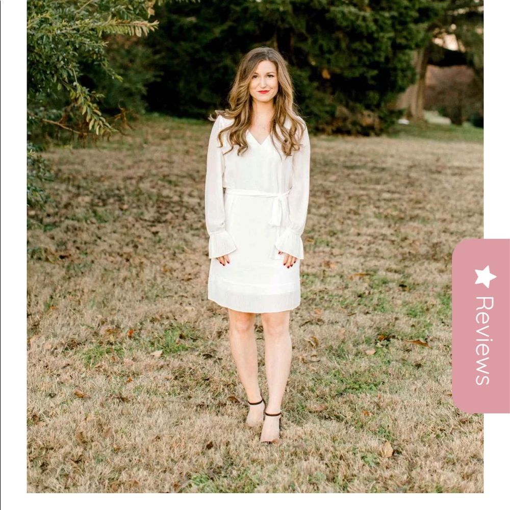 Naked Zebra NWT white long sleeve dress